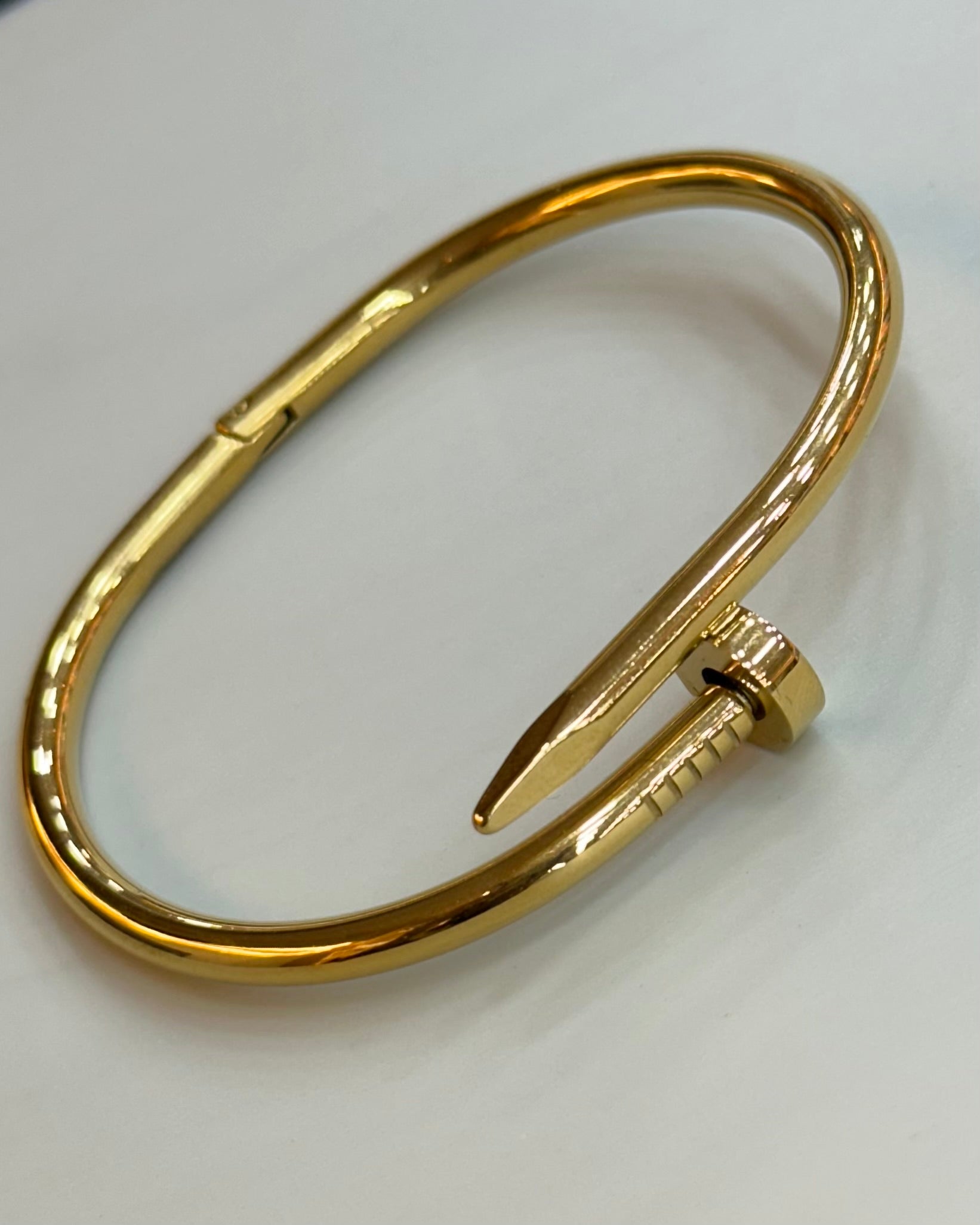 058 Minimal Gold Nail Cuff Bracelet