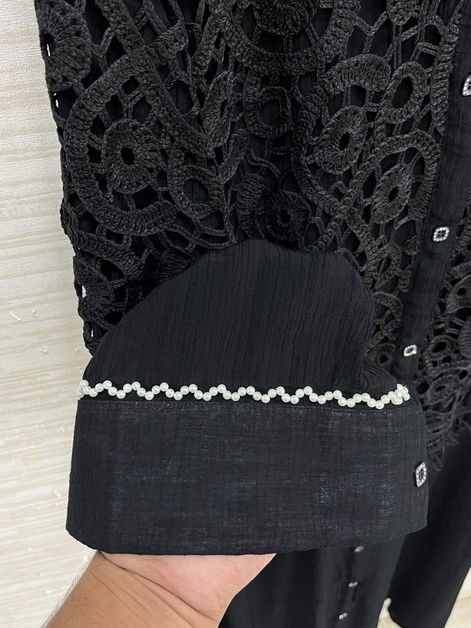 1496 Korean Crochet Coordset - Black