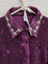 1495 Korean Crochet Coordset - Plum Purple