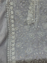 1469 Pakistani Unstitched Party Wear - Ice Grey