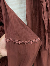 1495 Korean Crochet Coordset - Rust Brown