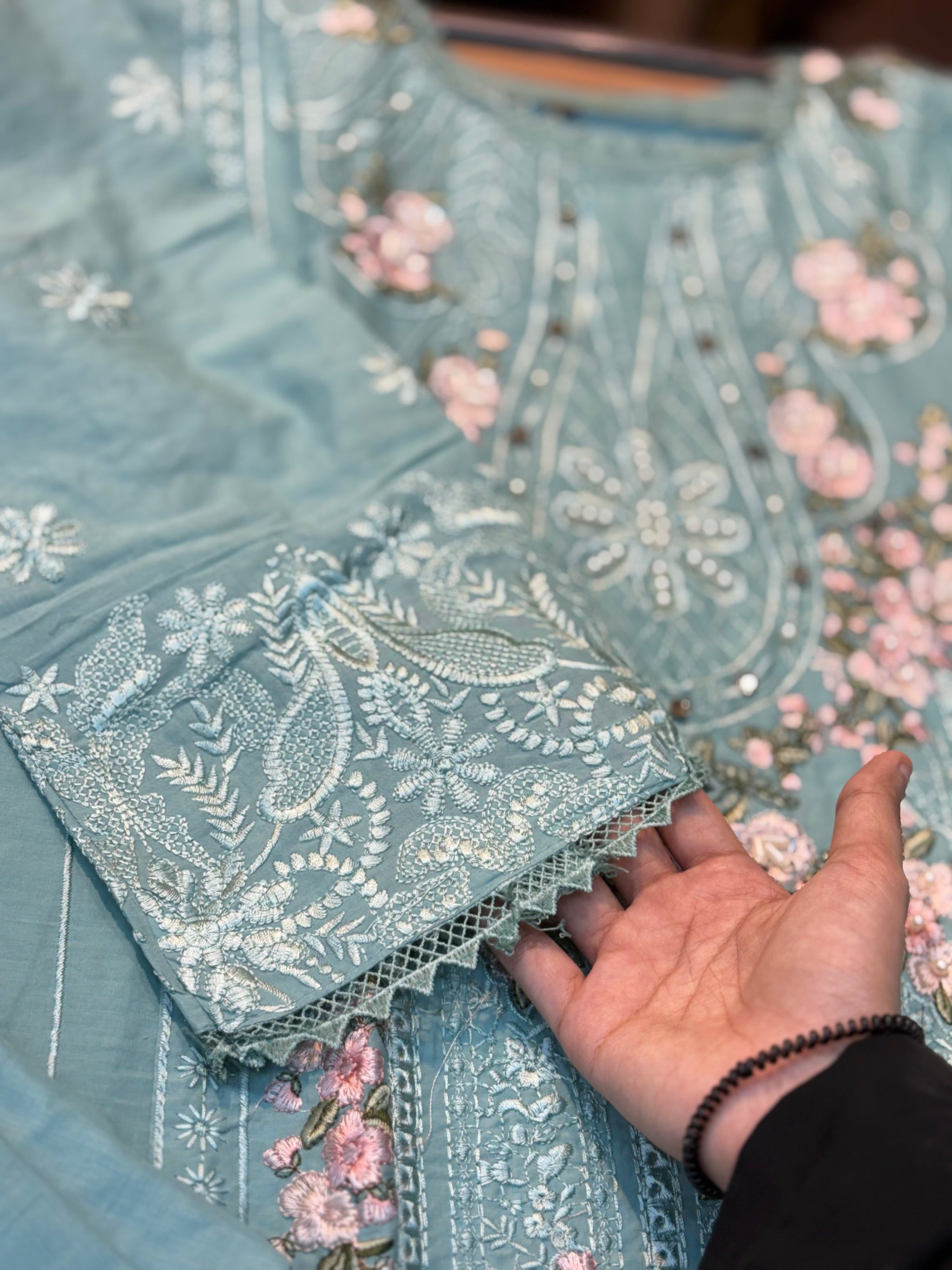 239 lawn cotton suit - turkish blue