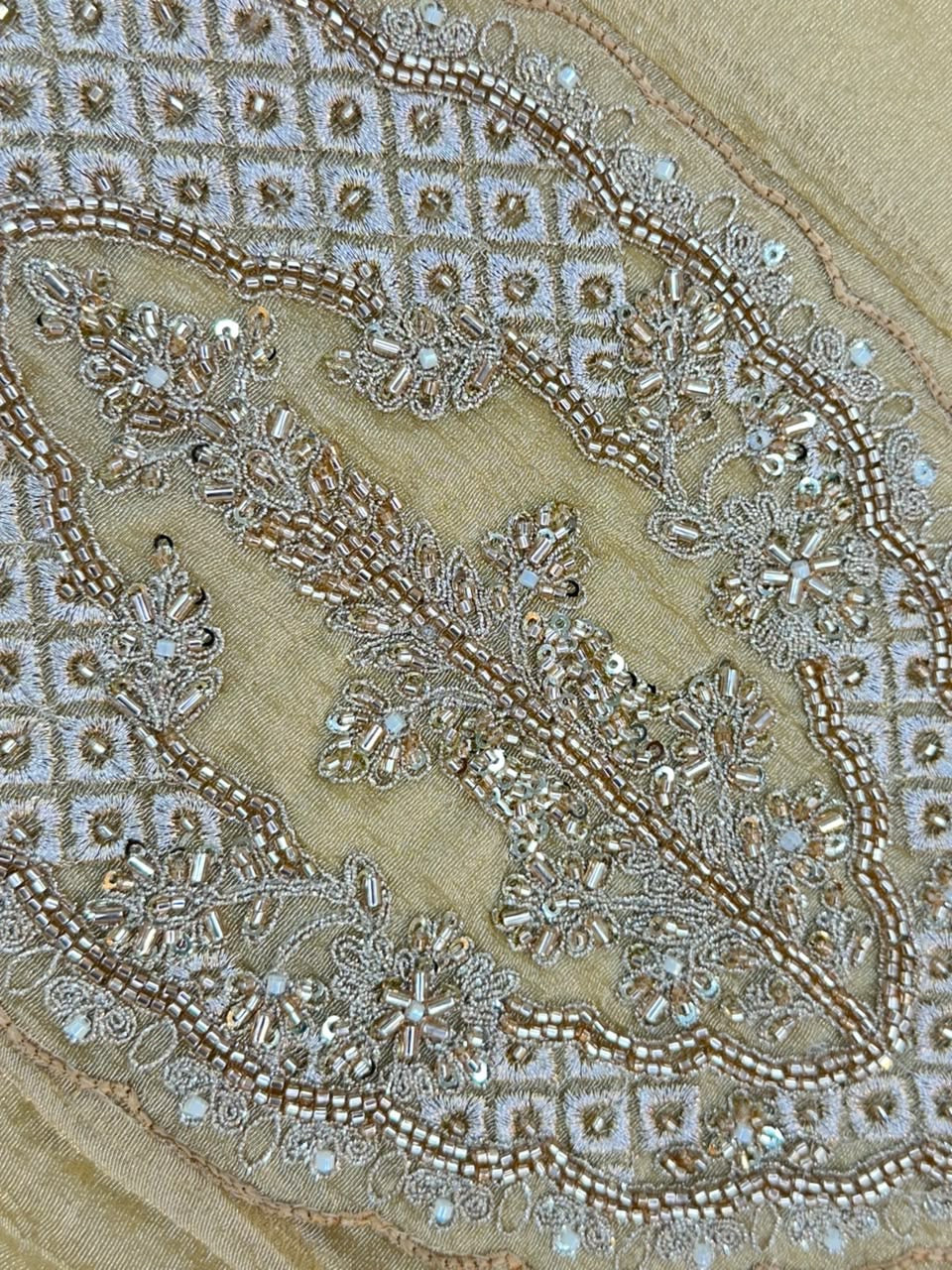 1527 Pakistani Anarkali Gown - Golden Beige