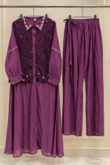1495 Korean Crochet Coordset - Plum Purple