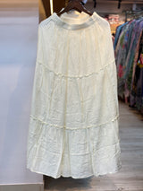 069 korean 2pc skirt cord set off white