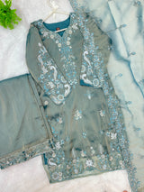 1477 Pakistani Party Wear - Ice Blue