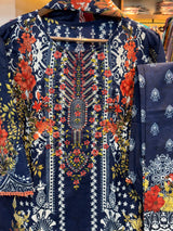 222 embroidered cotton suit