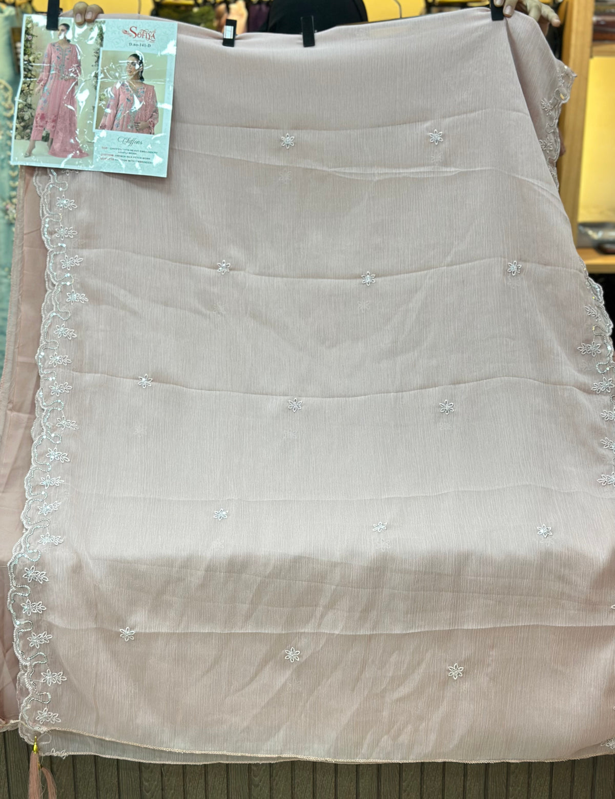 1483 Pakistani Unstitched Party Wear - Nude Peach
