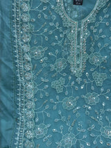 1469 Pakistani Unstitched Party Wear - Aqua Blue
