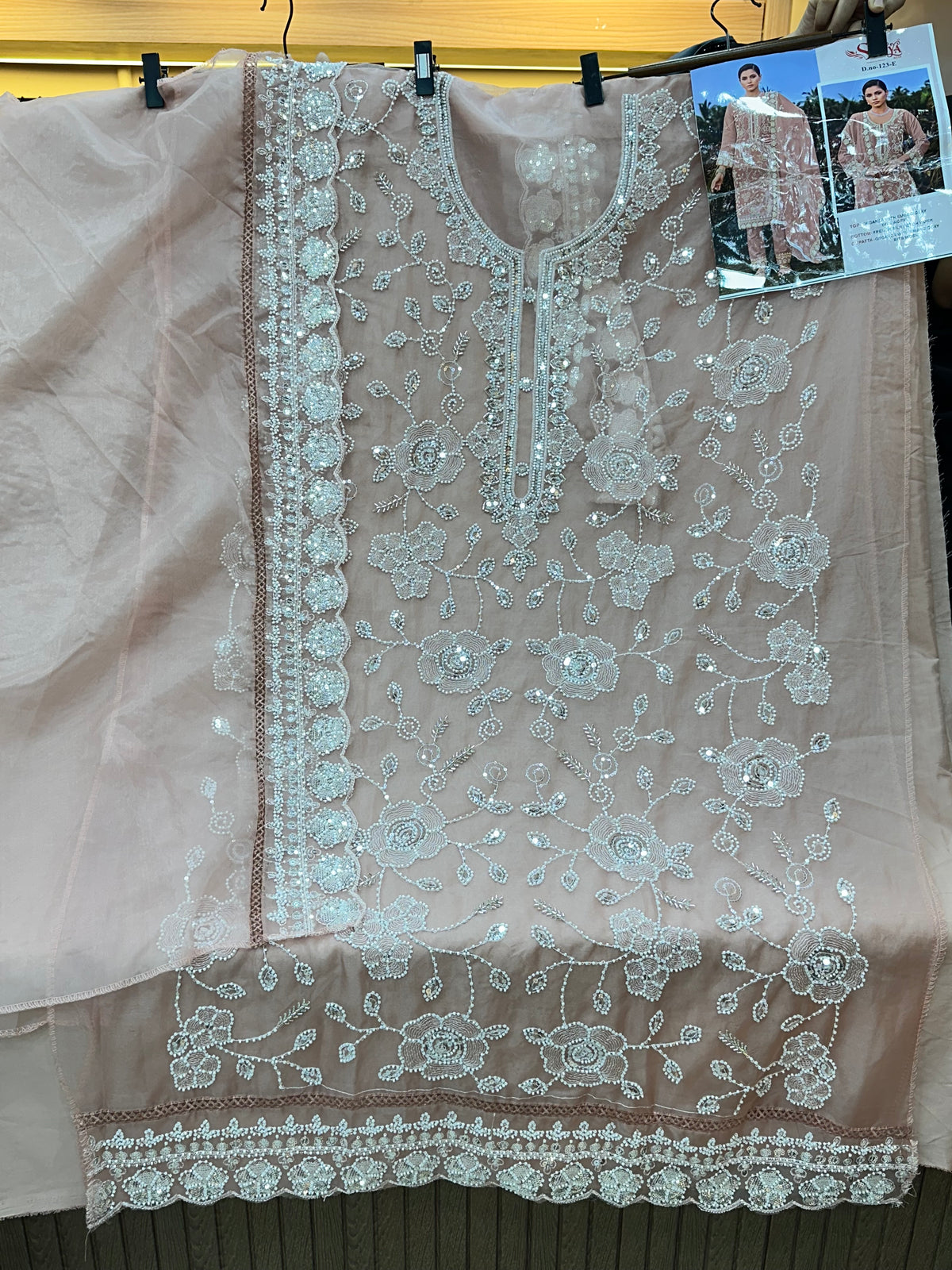 1469 Pakistani Unstitched Party Wear - Nude Peach