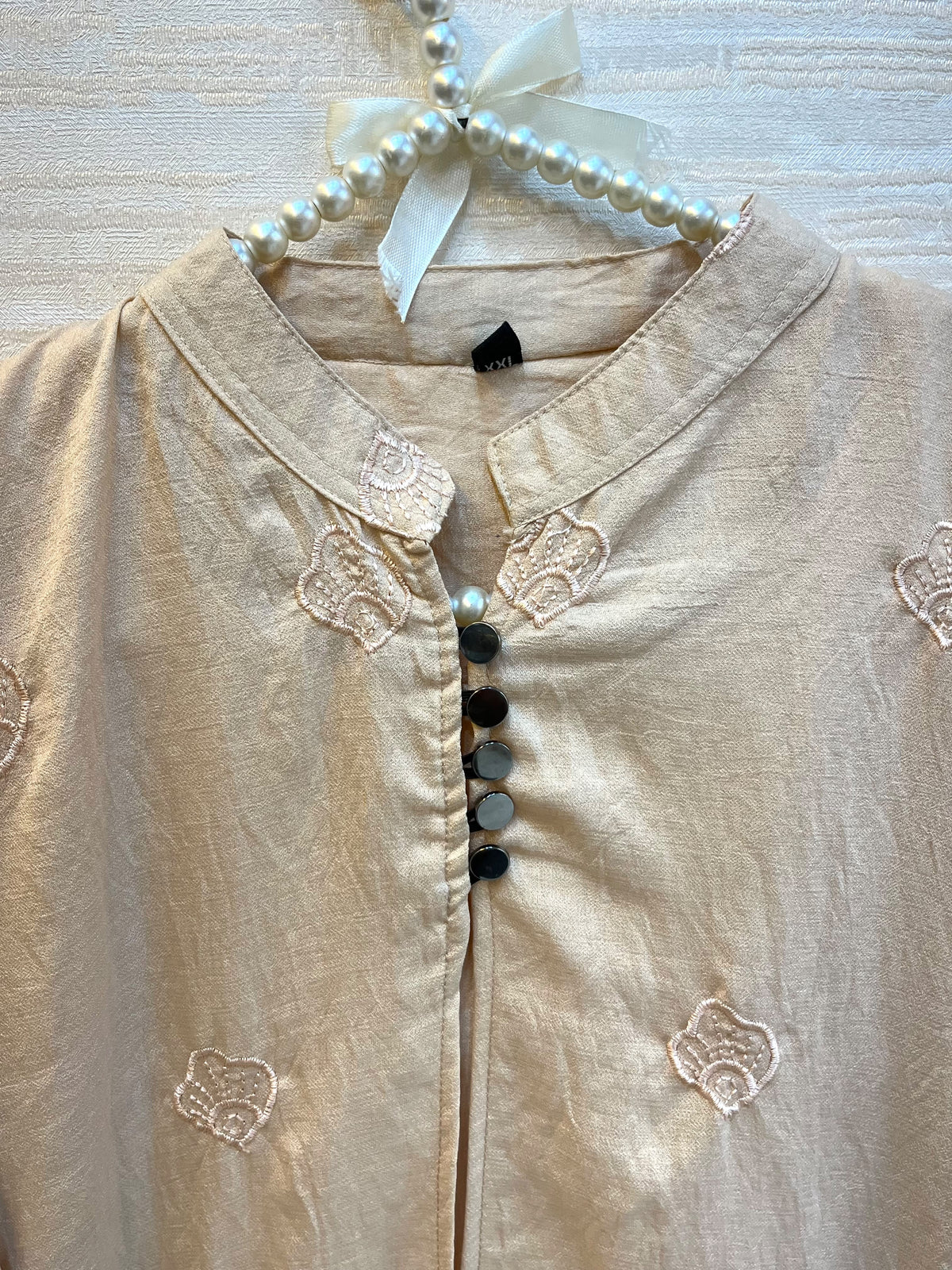 1465 Korean Floral Coordset - Beige