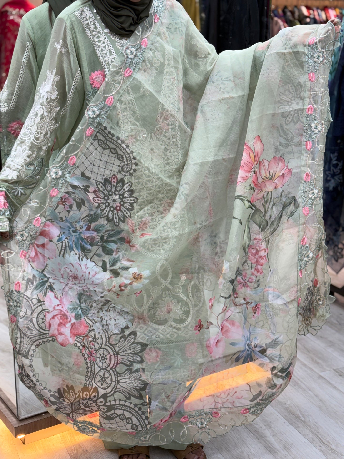 268  party wear - Pista Green