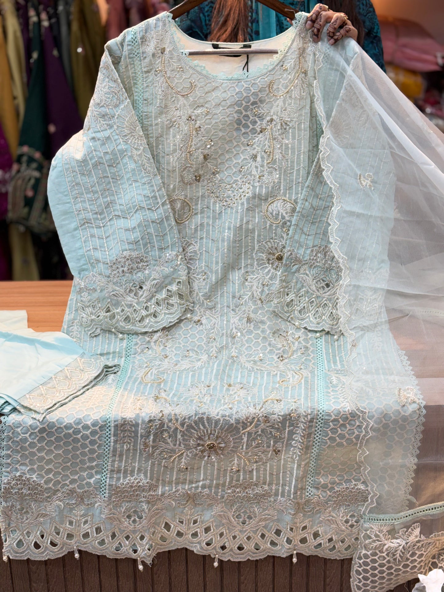 269  Mushk party wear - Blue