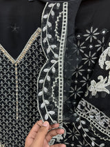 1467 Pakistani Unstitched Party Wear - Black