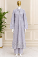 1465 Korean Foral Coordset - Lilac Grey