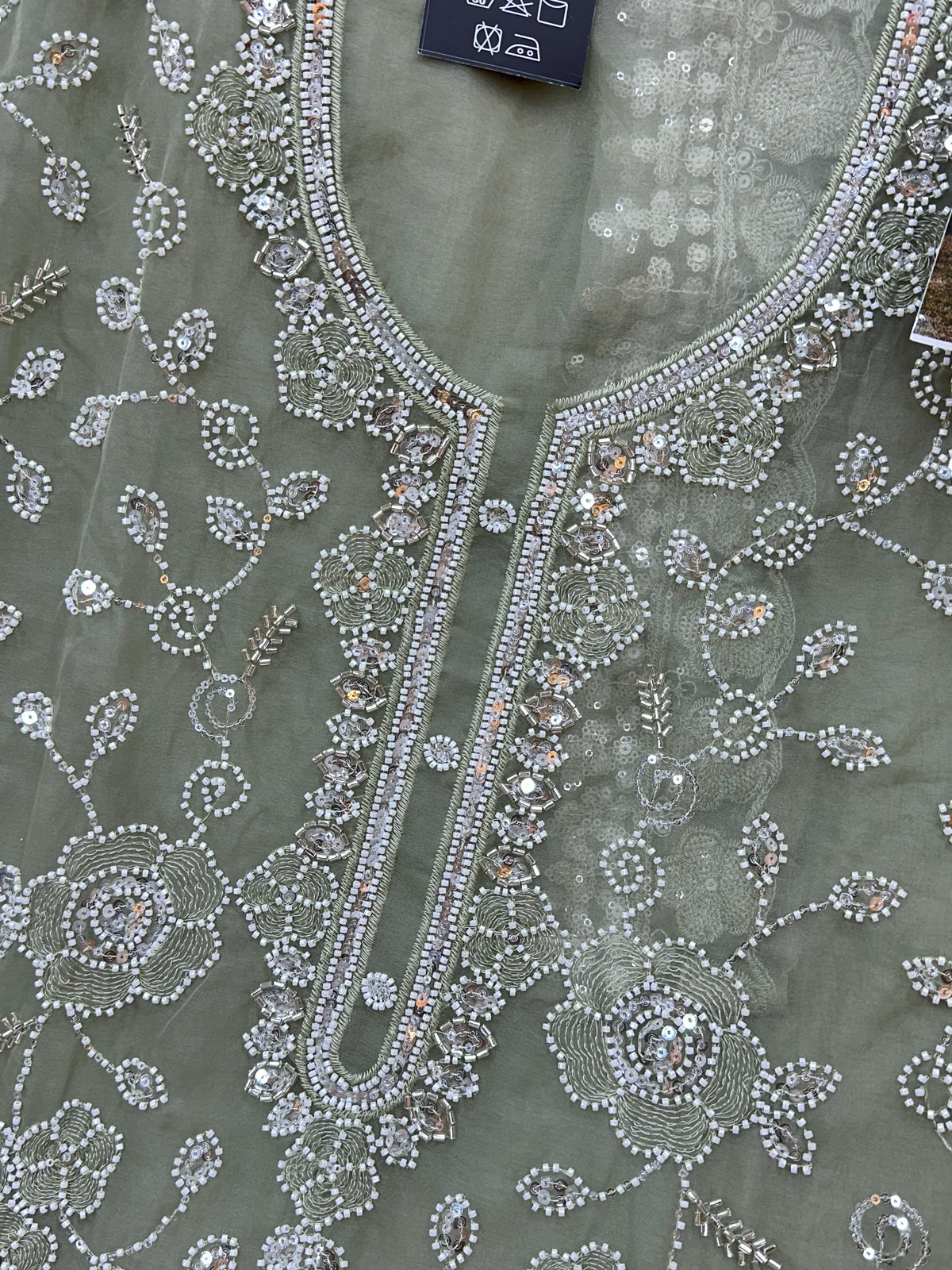 1469 Pakistani Unstitched Party Wear - Mint Green