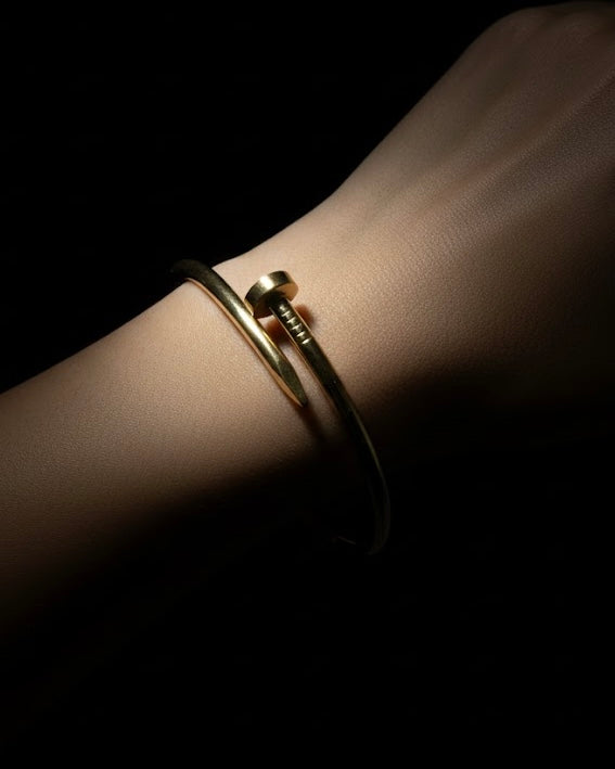 058 Minimal Gold Nail Cuff Bracelet