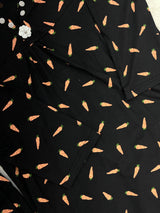 1454 Korean Printed Night Wear - Black (Carrot)