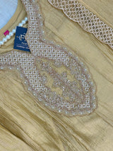 1527 Pakistani Anarkali Gown - Golden Beige