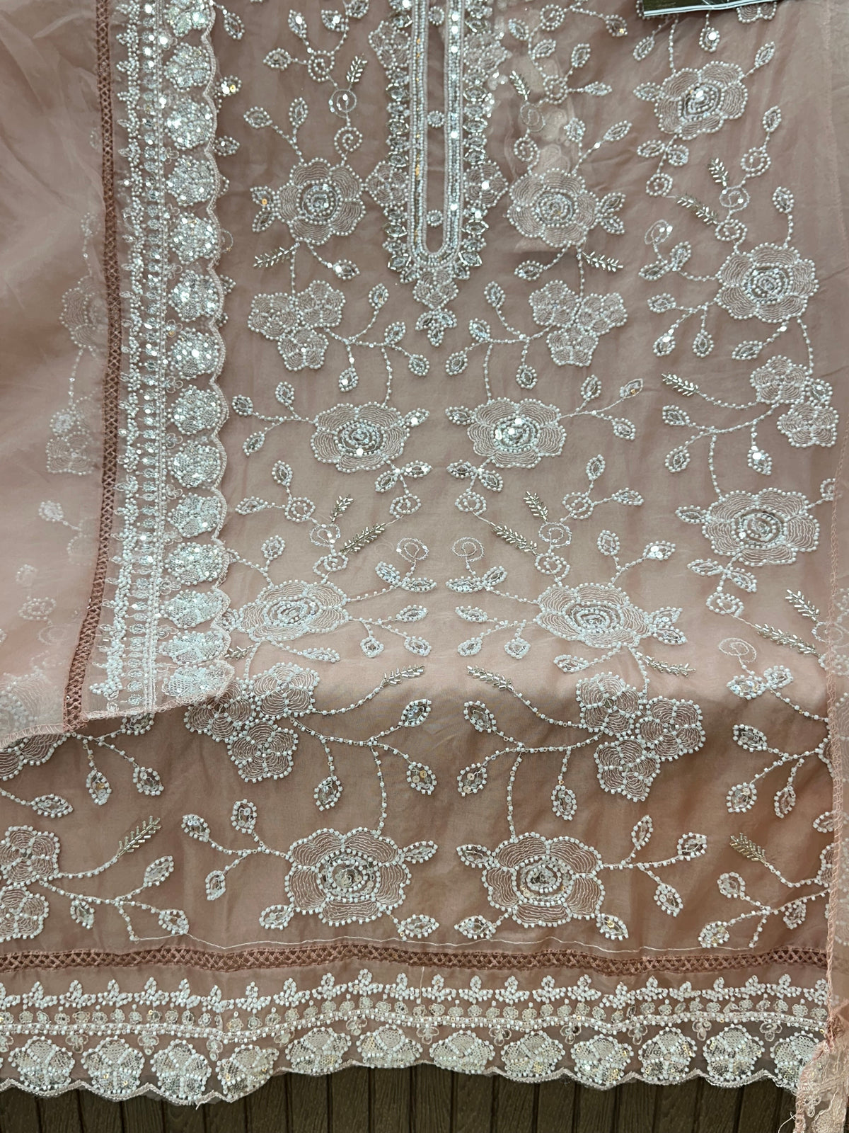 1469 Pakistani Unstitched Party Wear - Nude Peach