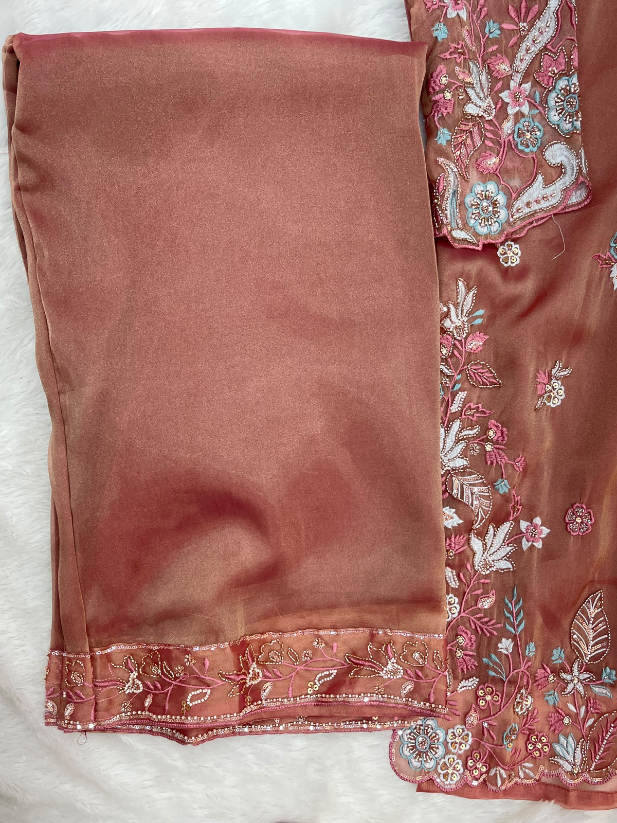 1477 Pakistani Party Wear - Copper Brown