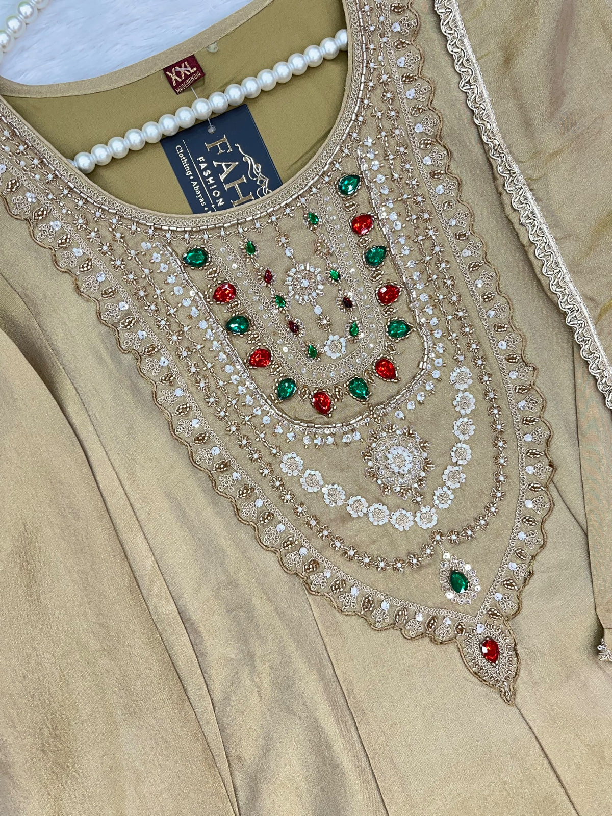 1463 Pakistani Party Wear - Beige