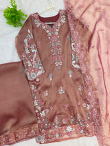 1477 Pakistani Party Wear - Copper Brown