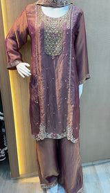 1478 Pakistani Party Wear - Mauve Brown