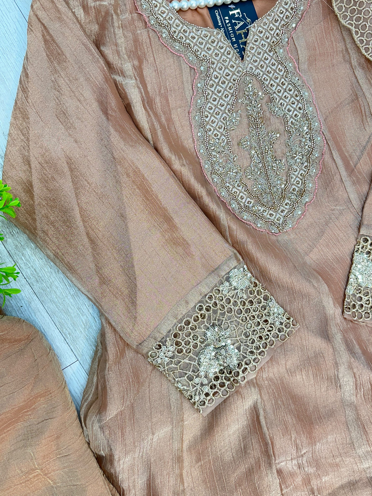 1527 Pakistani Anarkali Gown - Cinnamon Brown
