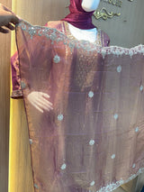 1478 Pakistani Party Wear - Mauve Brown
