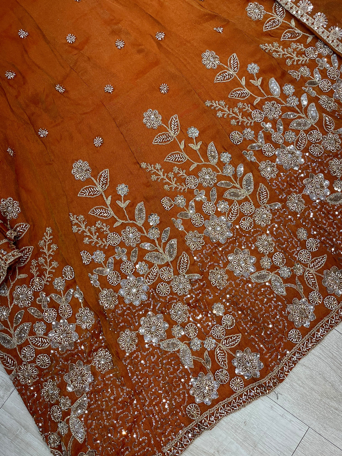 1525 Pakistani Heavy Partywear - Rusty Orange