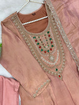 1463 Pakistani Party Wear - Peach Pink