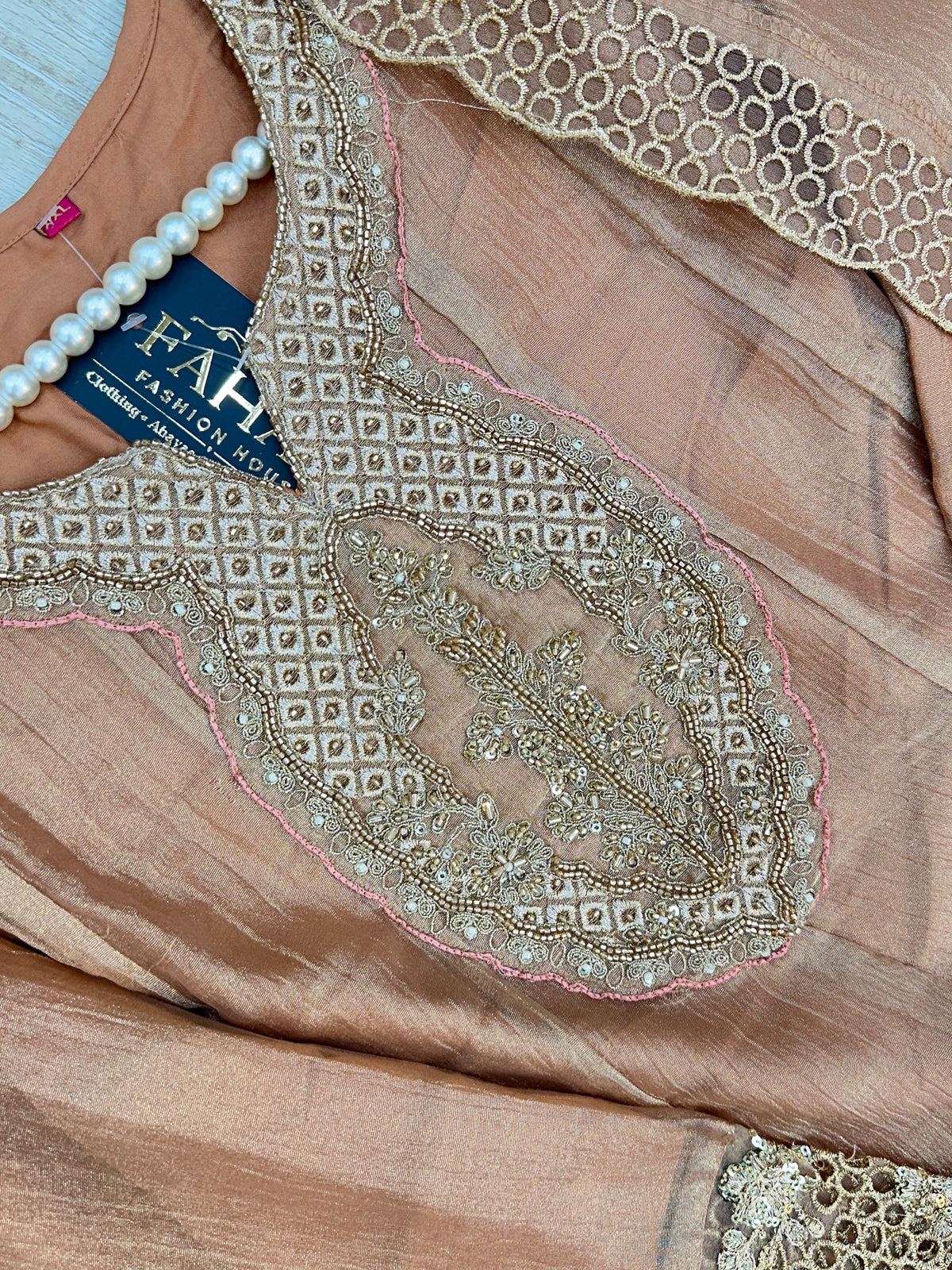 1527 Pakistani Anarkali Gown - Cinnamon Brown