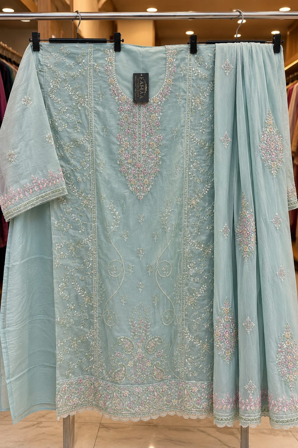 1524 Pakistani Unstitched Partywear - Lavender