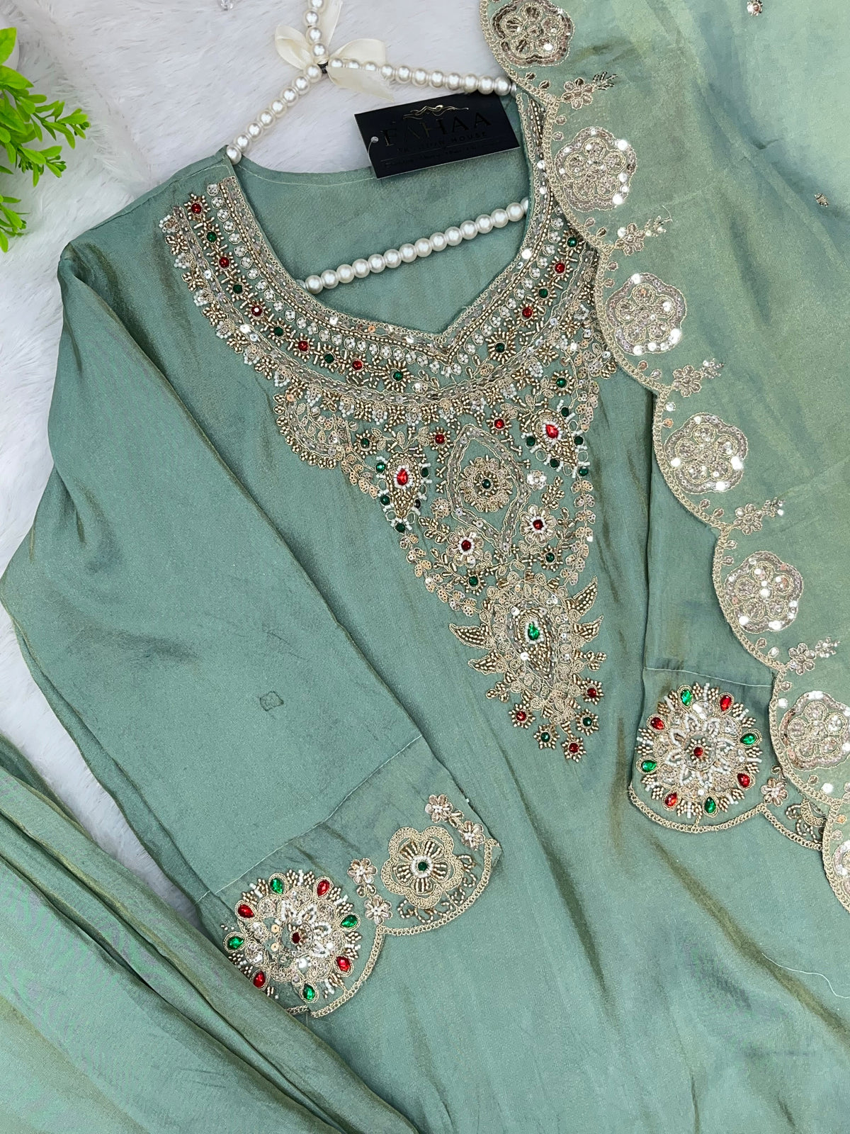 1476 Pakistani Party Wear - Mint Green