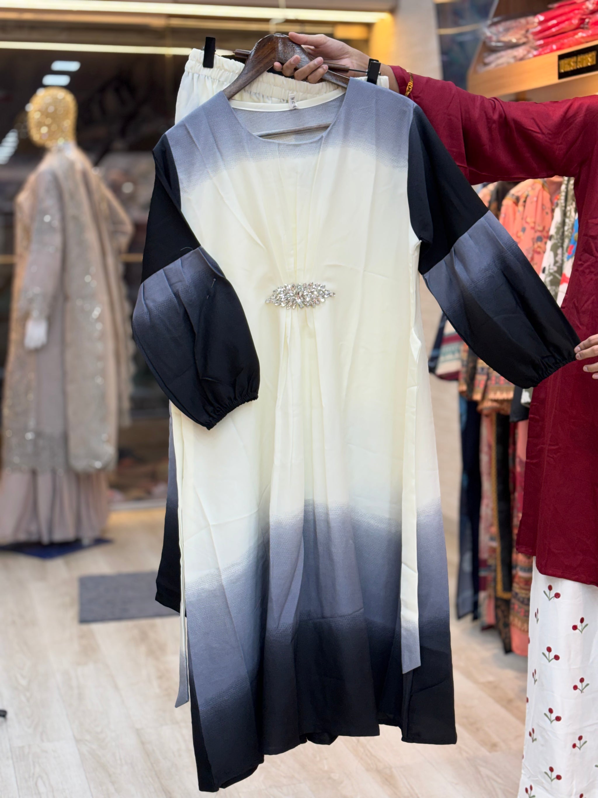 236 korean ombre cord sets - grey black