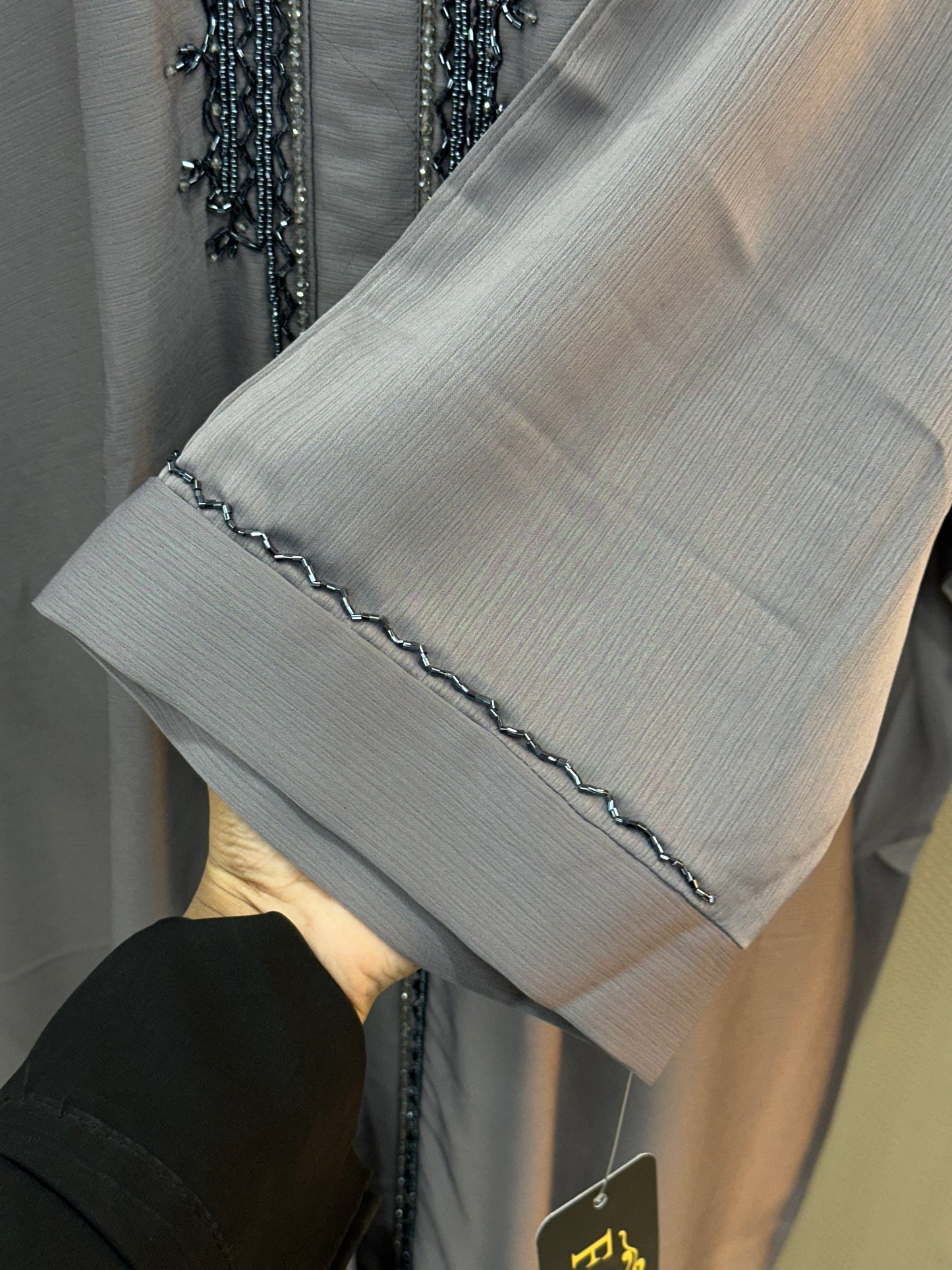 048 Premium light grey Abaya