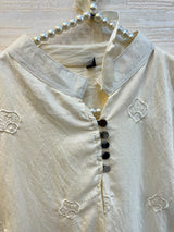 1465 Korean Floral Coordset - Milky White