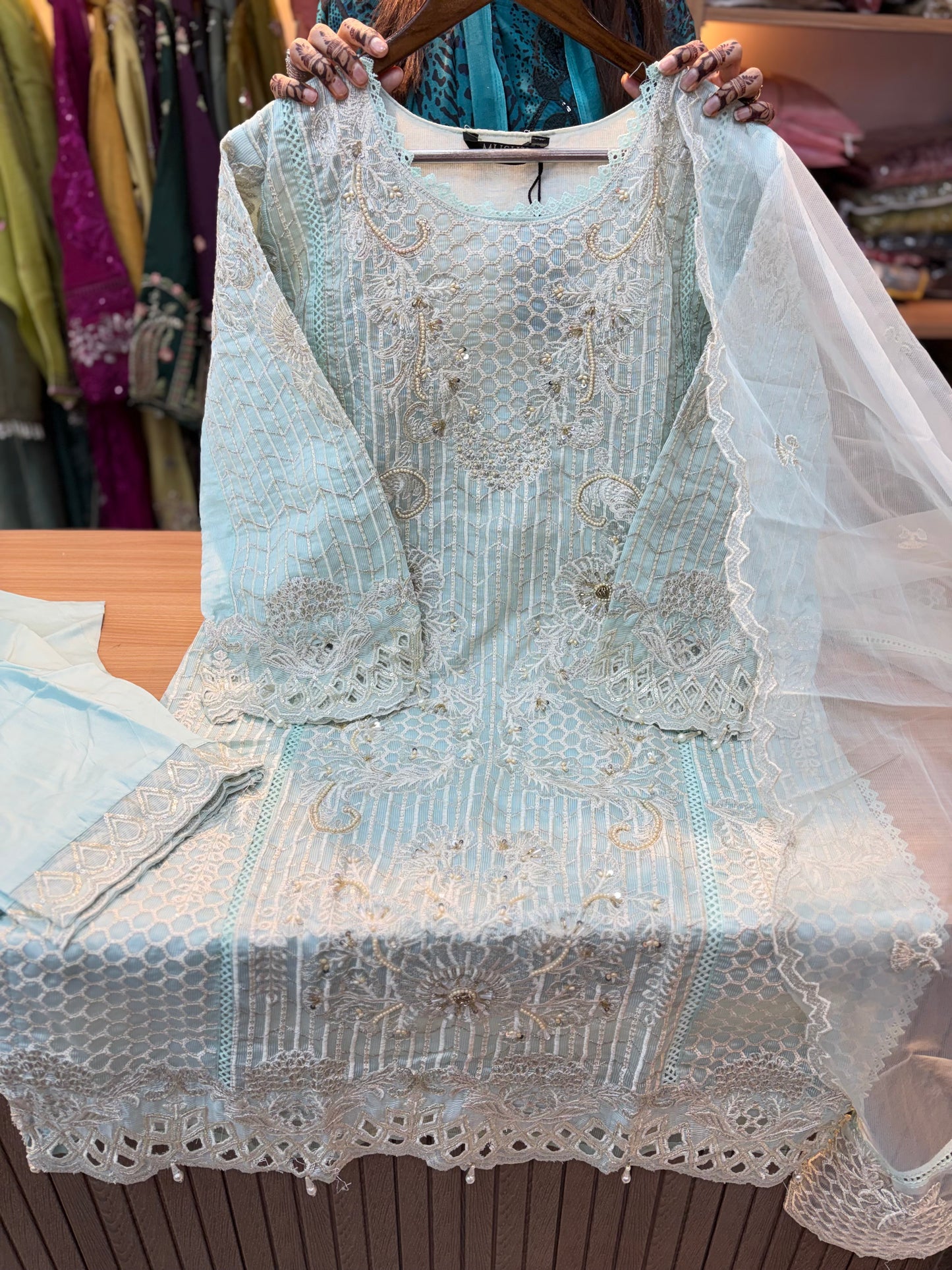 269  Mushk party wear - Blue