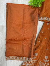 1525 Pakistani Heavy Partywear - Rusty Orange