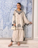 214 Elegant Ivory Georgette Kurta Palazzo Set