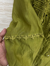 1495 Korean Crochet Coordset - Mehndi Green
