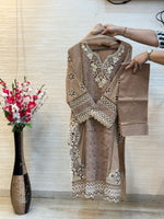 208 Cutwork Partywear suit - beige