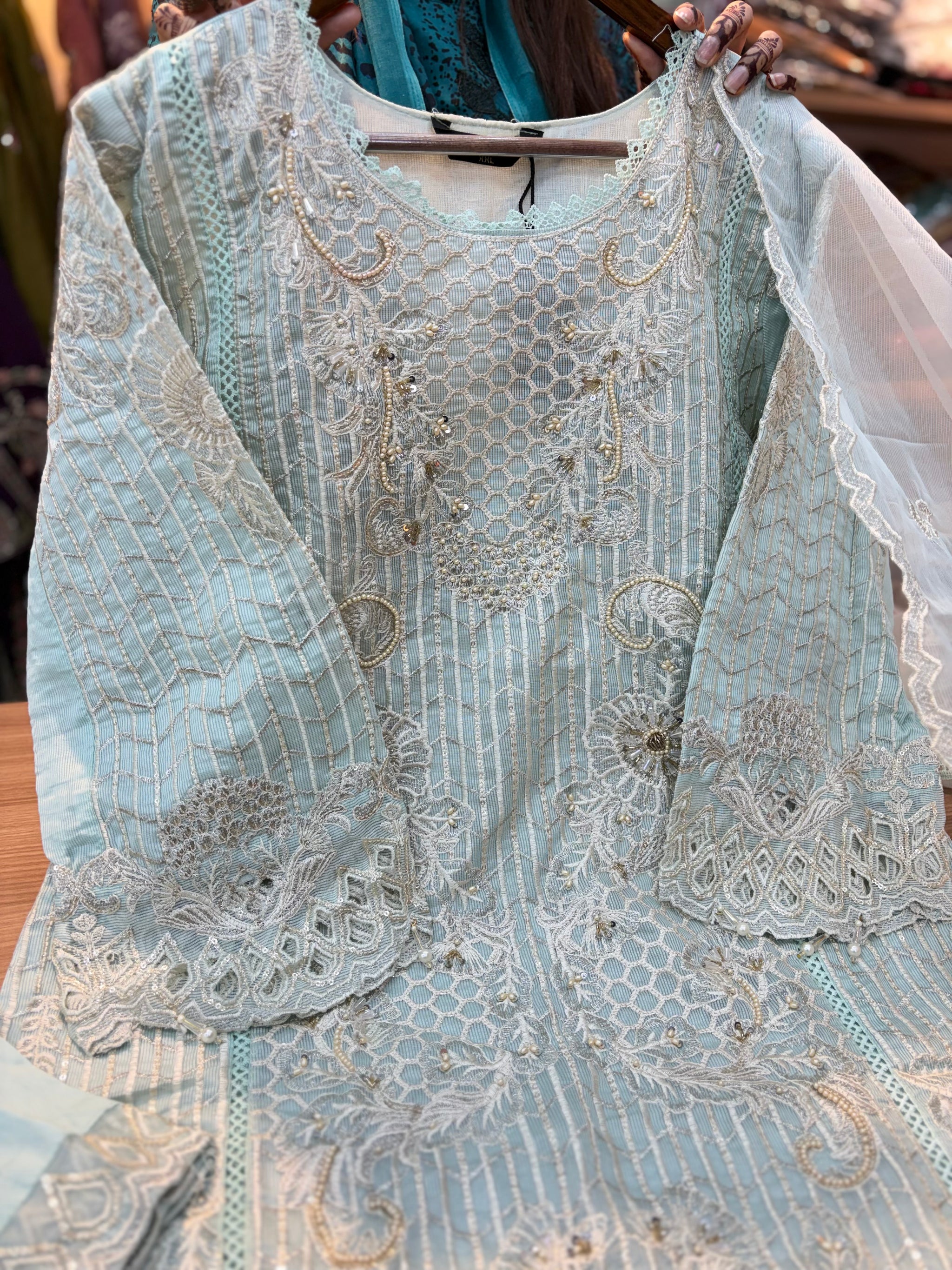 269  Mushk party wear - Blue