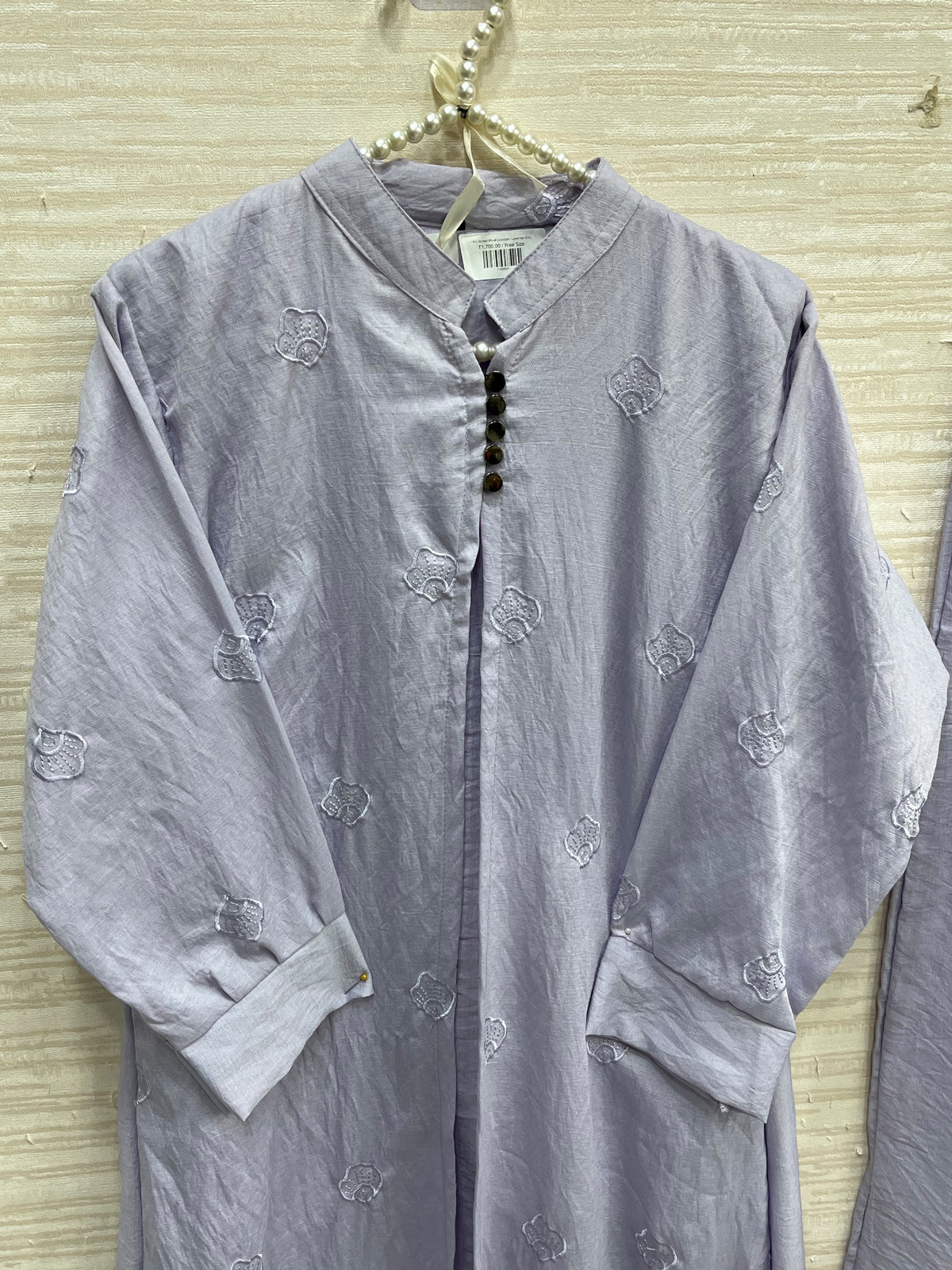 1465 Korean Foral Coordset - Lilac Grey