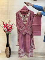 208 Cutwork Partywear suit - pink