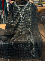 254 Pearl Elegance Chiffon Suit - black