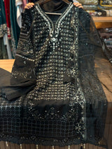 254 Pearl Elegance Chiffon Suit - black