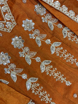1525 Pakistani Heavy Partywear - Rusty Orange
