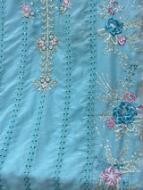 1483 Pakistani Unstitched Party Wear - Sky Blue